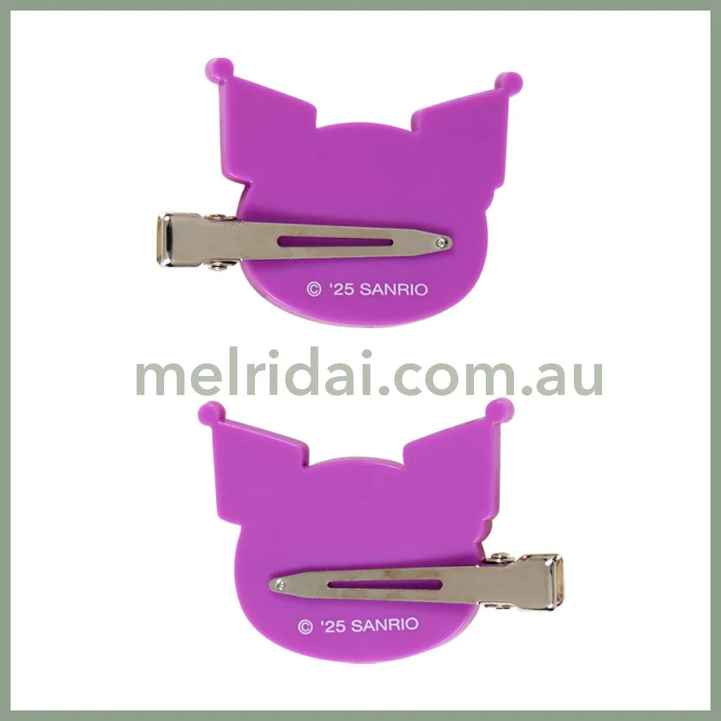 SANRIO | Kuromi Tanned Bangs Clip Hair Clip Set of 2 15×10.5×3.5cm (Endless Summer Vacation / Coconut Vacation