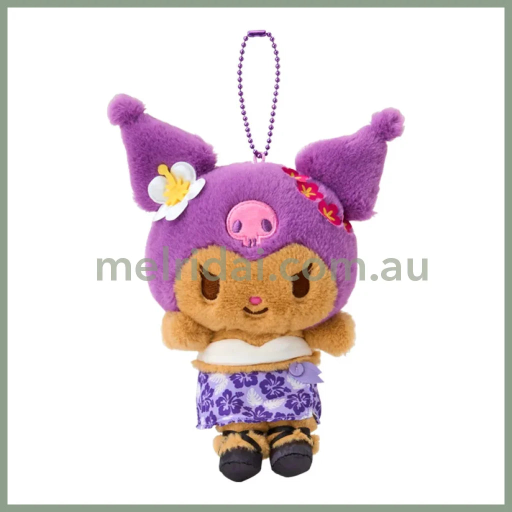 SANRIO | Kuromi Tanned Mascot Holder Plush Keychain Bag Charm 14×7×17cm (Endless Summer Vacation / Coconut Vacation