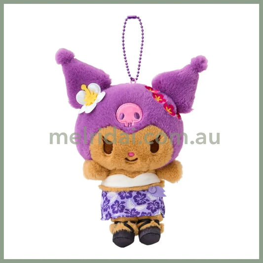 SANRIO | Kuromi Tanned Mascot Holder Plush Keychain Bag Charm 14×7×17cm (Endless Summer Vacation / Coconut Vacation