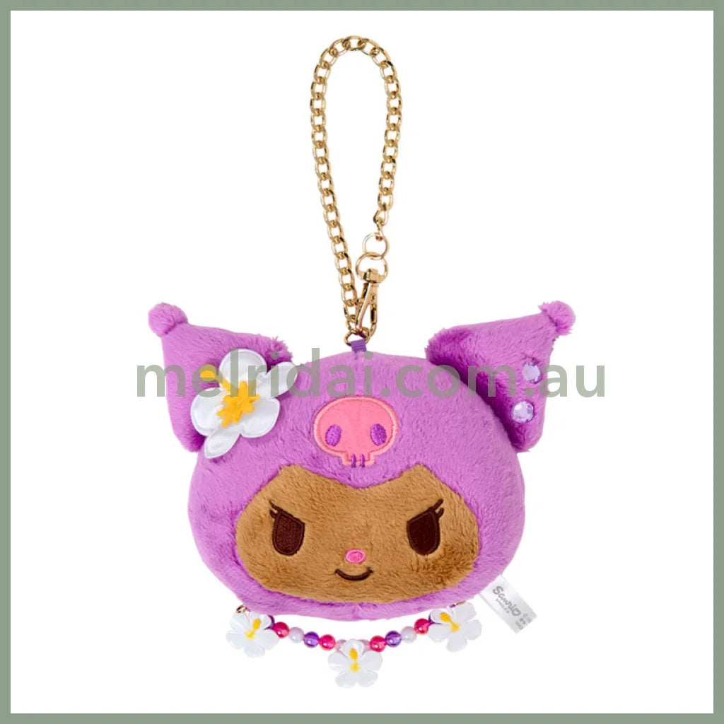SANRIO | Kuromi Tanned Plush Keychain Mirror Mascot Charm 19×5×9cm (Endless Summer Vacation / Coconut Vacation