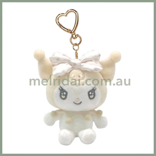 SANRIO | Kuromi White Mascot Holder Plush Keychain Bag Charm H10×W10×D4.5cm (Favorite Color)