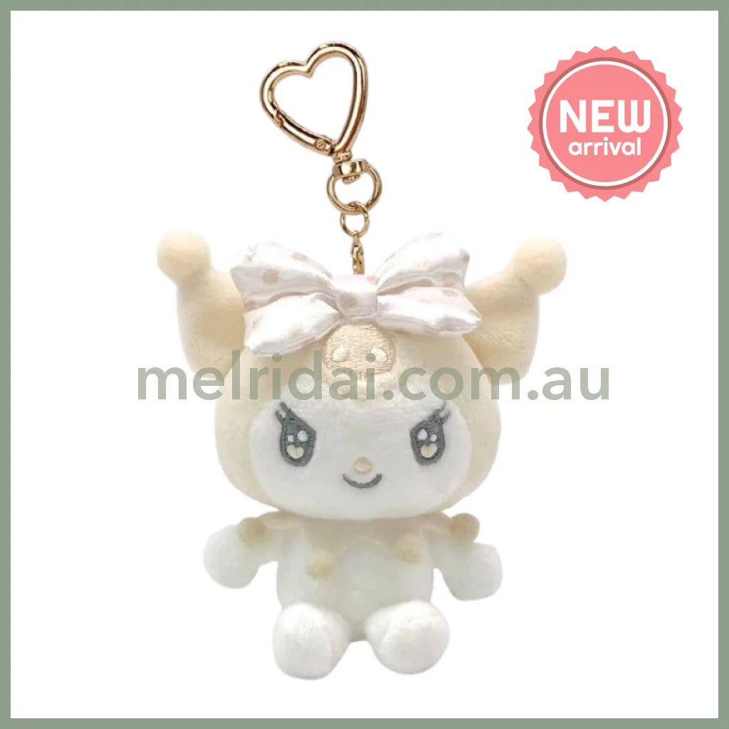 SANRIO | Kuromi White Mascot Holder Plush Keychain Bag Charm H10×W10×D4.5cm (Favorite Color)