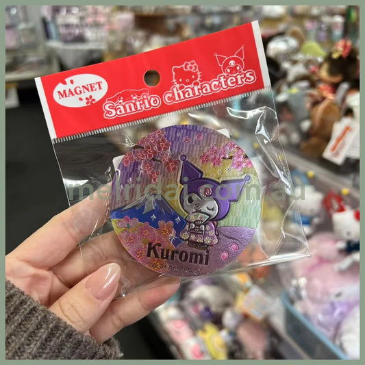 SANRIO | Kuromi Wooden Magnet (Cherry Blossom & Mount Fuji)
