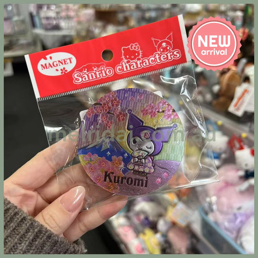 SANRIO | Kuromi Wooden Magnet (Cherry Blossom & Mount Fuji)