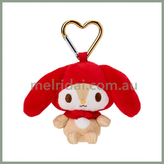 SANRIO | Littleforestfellow Plush Mini Mascot Holder with Heart Carabiner Bag Charm 6×4×10cm