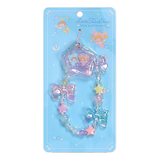 SANRIO | Little Twin Stars Beaded Hand Strap Phone Charm 80×12×125mm (Starry Sky Angel 50th Anniversary)
