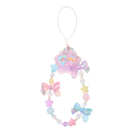 SANRIO | Little Twin Stars Beaded Hand Strap Phone Charm 80×12×125mm (Starry Sky Angel 50th Anniversary)