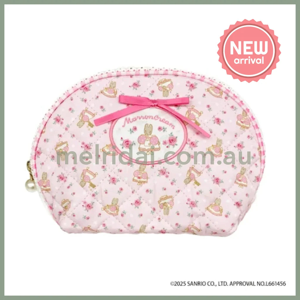 SANRIO | Marron Cream Quilted Round Pouch 130x200x60mm (Pink)