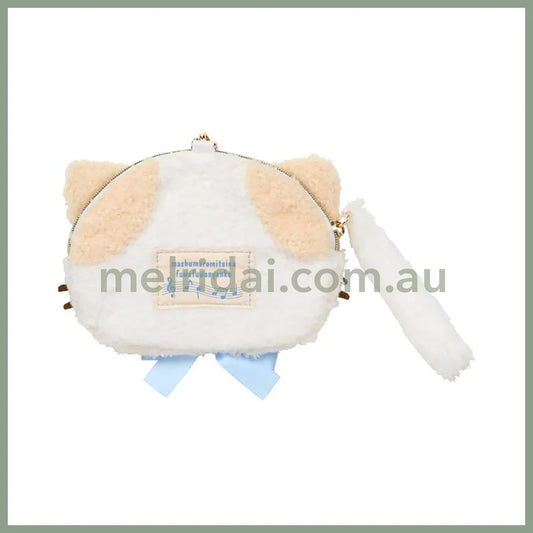 SANRIO | Marshmallow-Like Fluffy Kitty Face-shaped Pouch tail Charm W14 x H10.5 x D2 cm (Cat Club)