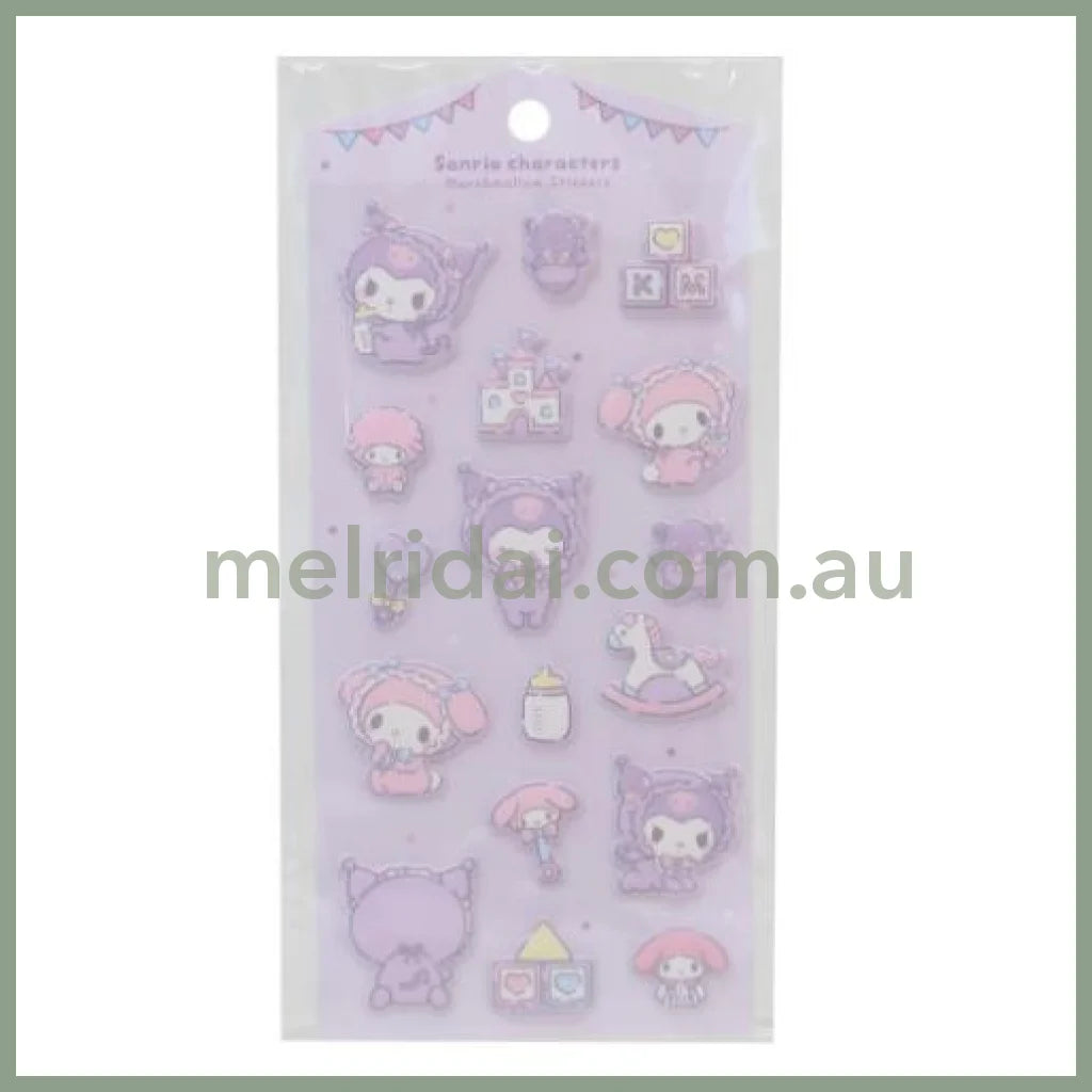 SANRIO | Marshmallow Stickers 90×175mm (Kuromi & My Melody)