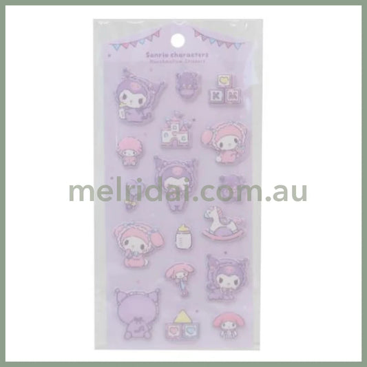 SANRIO | Marshmallow Stickers 90×175mm (Kuromi & My Melody)