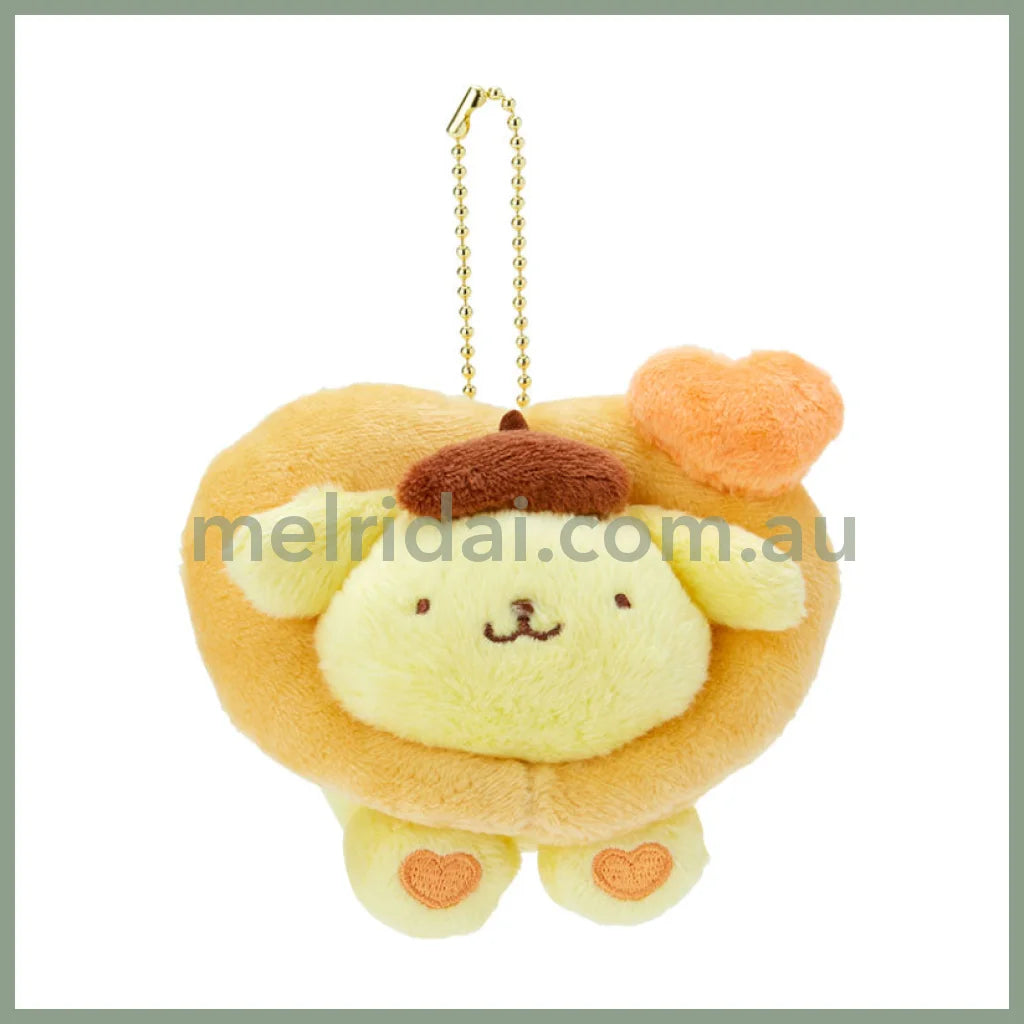 Sanrio | Mascot Holder Keychain 10×7×8Cm (Colorful Heart) 日本三丽鸥 爱心玩偶挂件/包挂/钥匙链（缤纷爱意） 布丁狗Pom Pom Purin