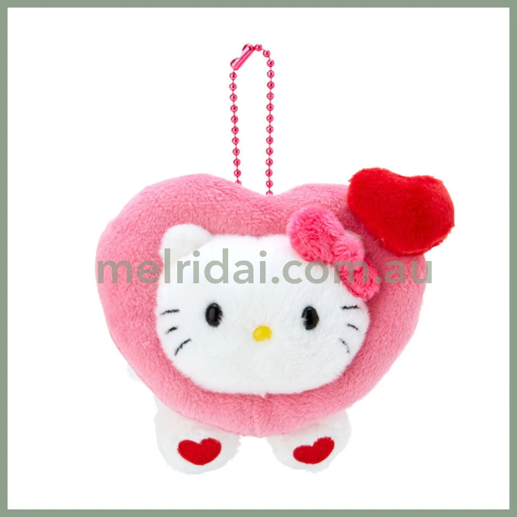 Sanrio | Mascot Holder Keychain 10×7×8Cm (Colorful Heart) 日本三丽鸥 爱心玩偶挂件/包挂/钥匙链（缤纷爱意） 凯蒂猫Hello Kitty
