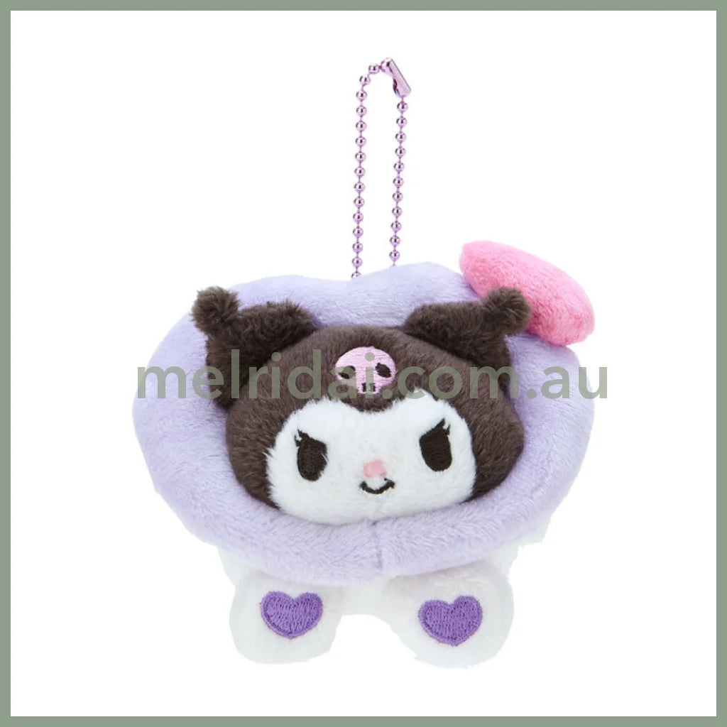 Sanrio | Mascot Holder Keychain 10×7×8Cm (Colorful Heart) 日本三丽鸥 爱心玩偶挂件/包挂/钥匙链（缤纷爱意） 库洛米Kuromi