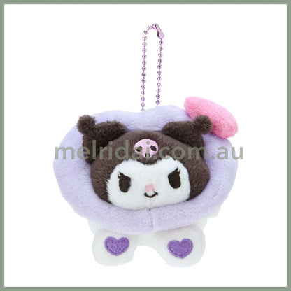 Sanrio | Mascot Holder Keychain 10×7×8Cm (Colorful Heart) 日本三丽鸥 爱心玩偶挂件/包挂/钥匙链（缤纷爱意） 库洛米Kuromi