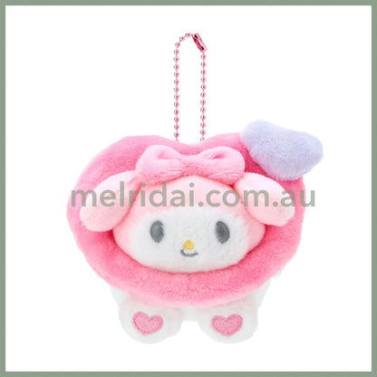 Sanrio | Mascot Holder Keychain 10×7×8Cm (Colorful Heart) 日本三丽鸥 爱心玩偶挂件/包挂/钥匙链（缤纷爱意） 美乐蒂My Melody