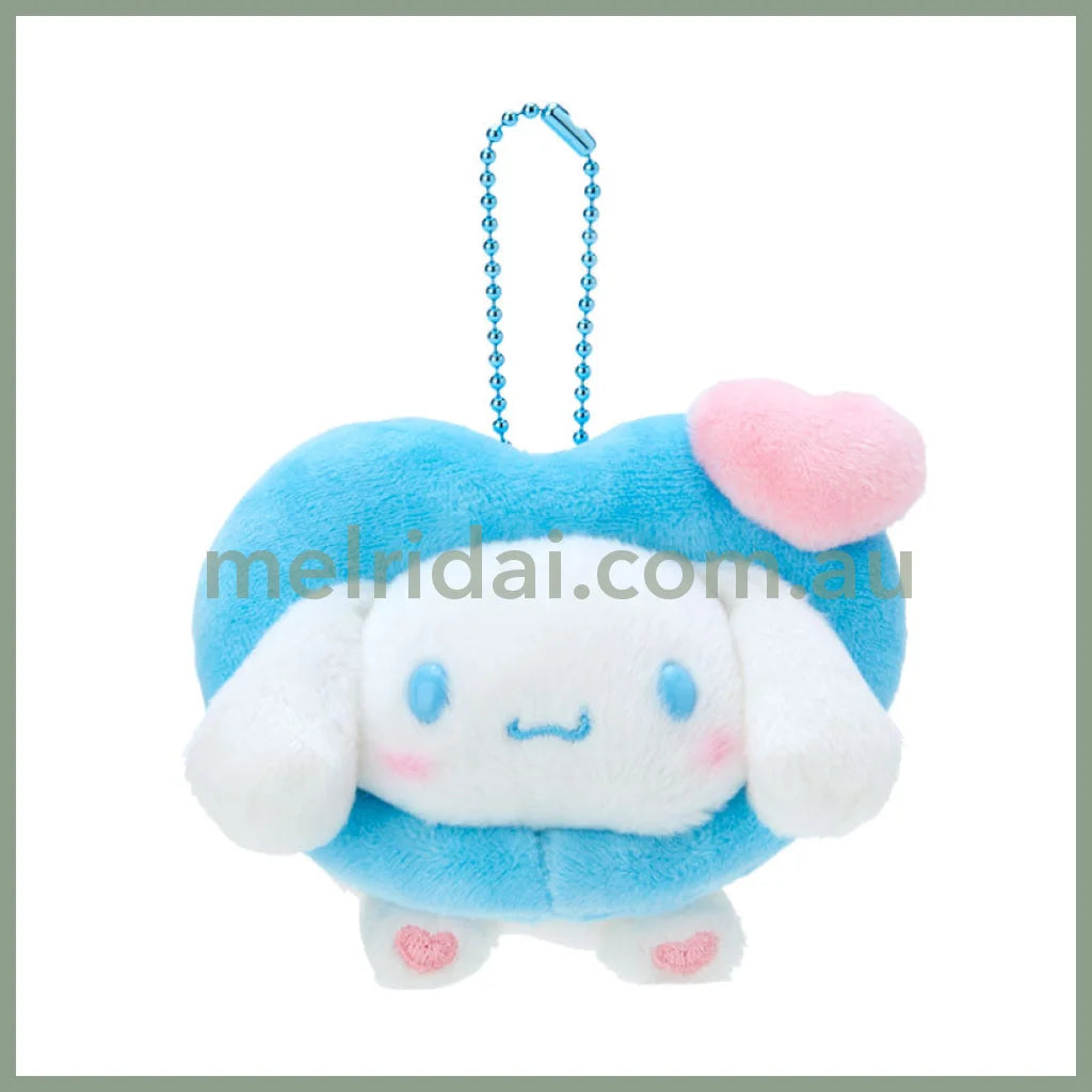 Sanrio | Mascot Holder Keychain 10×7×8Cm (Colorful Heart) 日本三丽鸥 爱心玩偶挂件/包挂/钥匙链（缤纷爱意） 玉桂狗Cinnamoroll