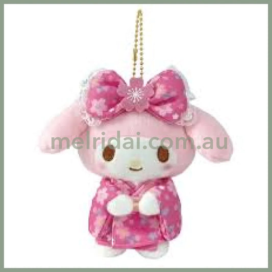 SANRIO | Mascot Holder Plush Keychain Bag Charm My Melody 145×140×60mm (Sakura kimono Series)