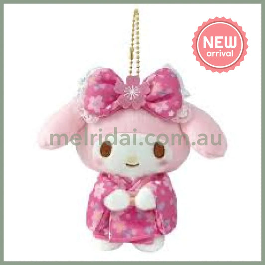 SANRIO | Mascot Holder Plush Keychain Bag Charm My Melody 145×140×60mm (Sakura kimono Series)