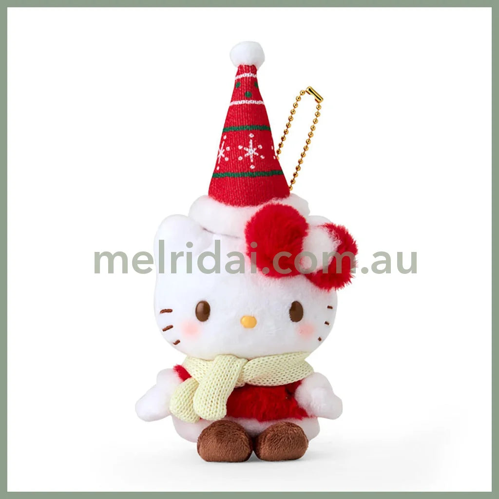 Sanrio | Mascot Holder Plush Keychain Hello Kitty 19.4 X 9.0 5.8Cm (Christmas 2024)