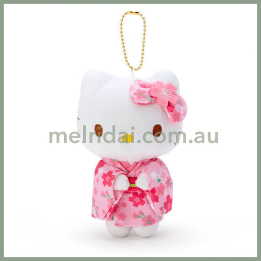 SANRIO | Mascot Holder Plush Keychain Hello Kitty 90×120×60mm (Pink Sakura Kimono)
