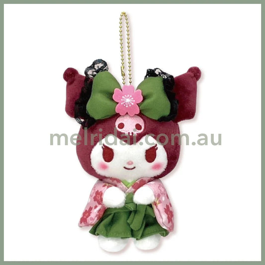 Sanrio | Mascot Holder Plush Keychain Kuromi 90×120×60Mm (Matcha Sakura Kimono)