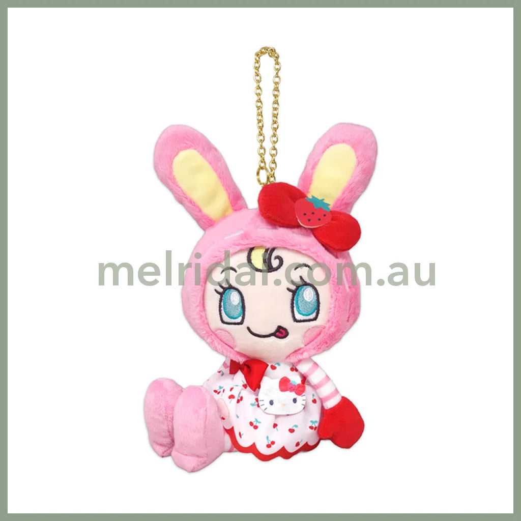 Sanrio × Mezzo Piano | Berrier-chan Hello Kitty Cherry Dress Mascot Holder Bag Charm Keychain 240mm