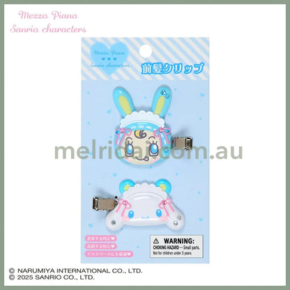 Sanrio × Mezzo Piano | Cinnamoroll Hair Clip Set 45×10×50mm (Blue Rabbit)