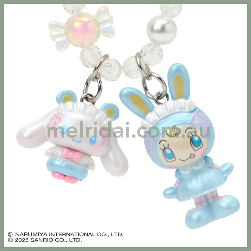 Sanrio × Mezzo Piano | Cinnamoroll Phone Holder Keychain with Key Ring Charm 20×15×40mm (Blue)