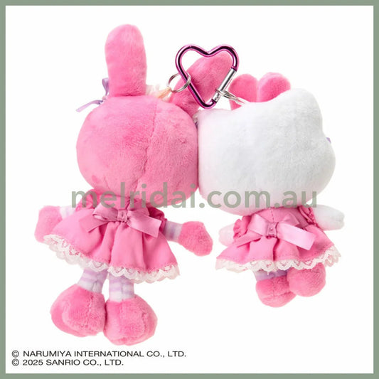 Sanrio × Mezzo Piano | Hello Kitty & Berrie Mascot Holder Bag Charm Plush Keychain (Pink)