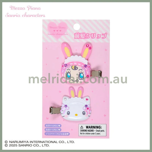 Sanrio × Mezzo Piano | Hello Kitty Hair Clip Set 45×10×50mm (Pink Rabbit)