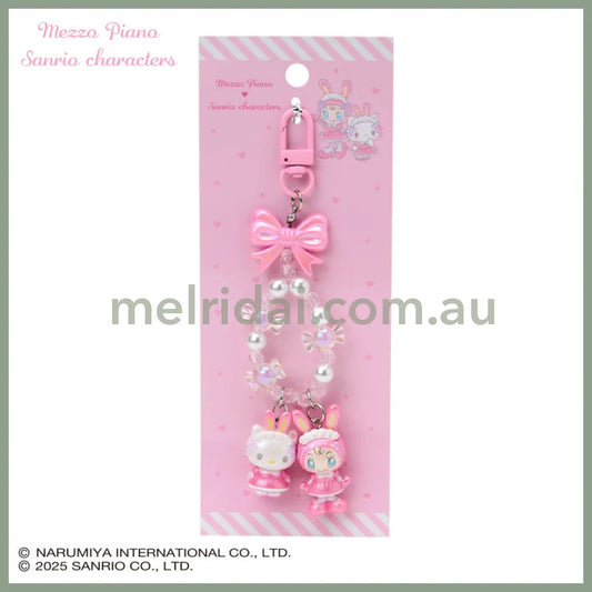 Sanrio × Mezzo Piano | Hello Kitty Phone Holder Keychain with Key Ring Charm 20×15×40mm (Pink)
