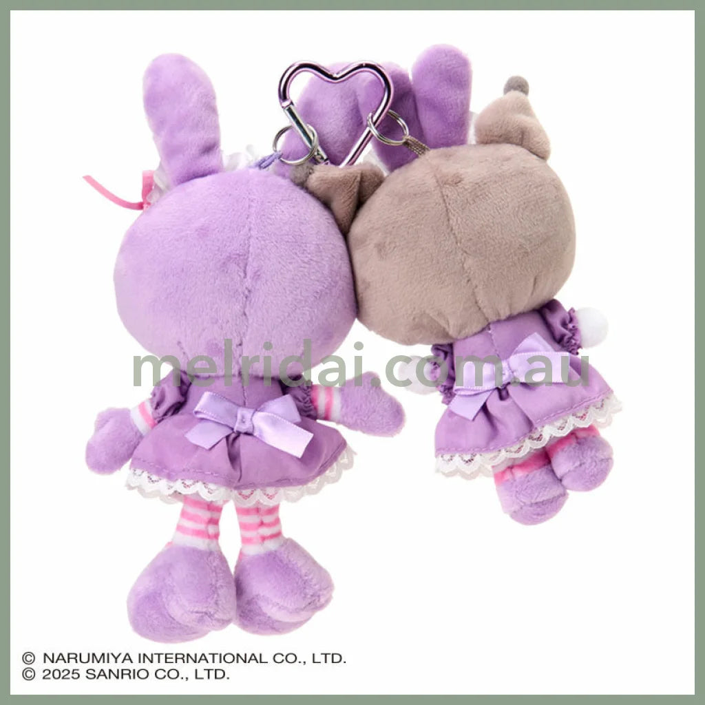 Sanrio × Mezzo Piano | Kuromi & Berrie Mascot Holder Bag Charm Plush Keychain (Purple)