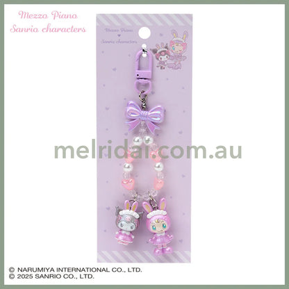 Sanrio × Mezzo Piano | Kuromi Phone Holder Keychain with Key Ring Charm 20×15×40mm (Purple)