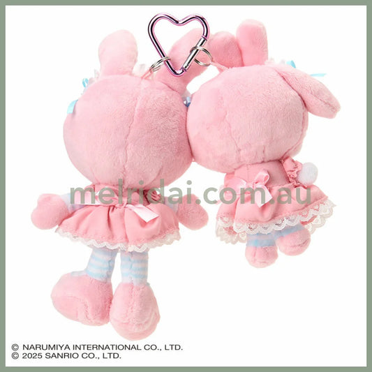 Sanrio × Mezzo Piano | My Melody & Berrie Mascot Holder Bag Charm Plush Keychain (Pink)