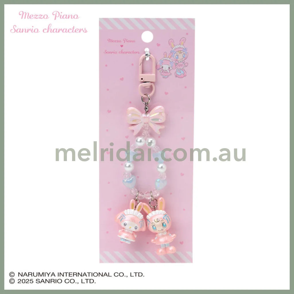 Sanrio × Mezzo Piano | My Melody Phone Holder Keychain with Key Ring Charm 20×15×40mm (Pink)