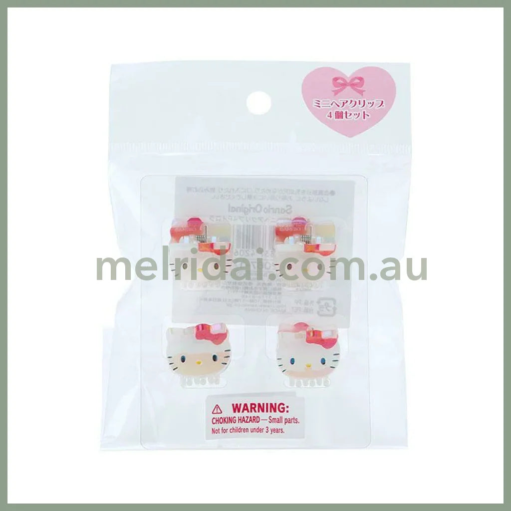 Sanrio | Mini Hair Clip (Set Of 4 Pieces) 日本三丽鸥 大脸极光炫彩发抓/4个入 凯蒂猫Hello Kitty