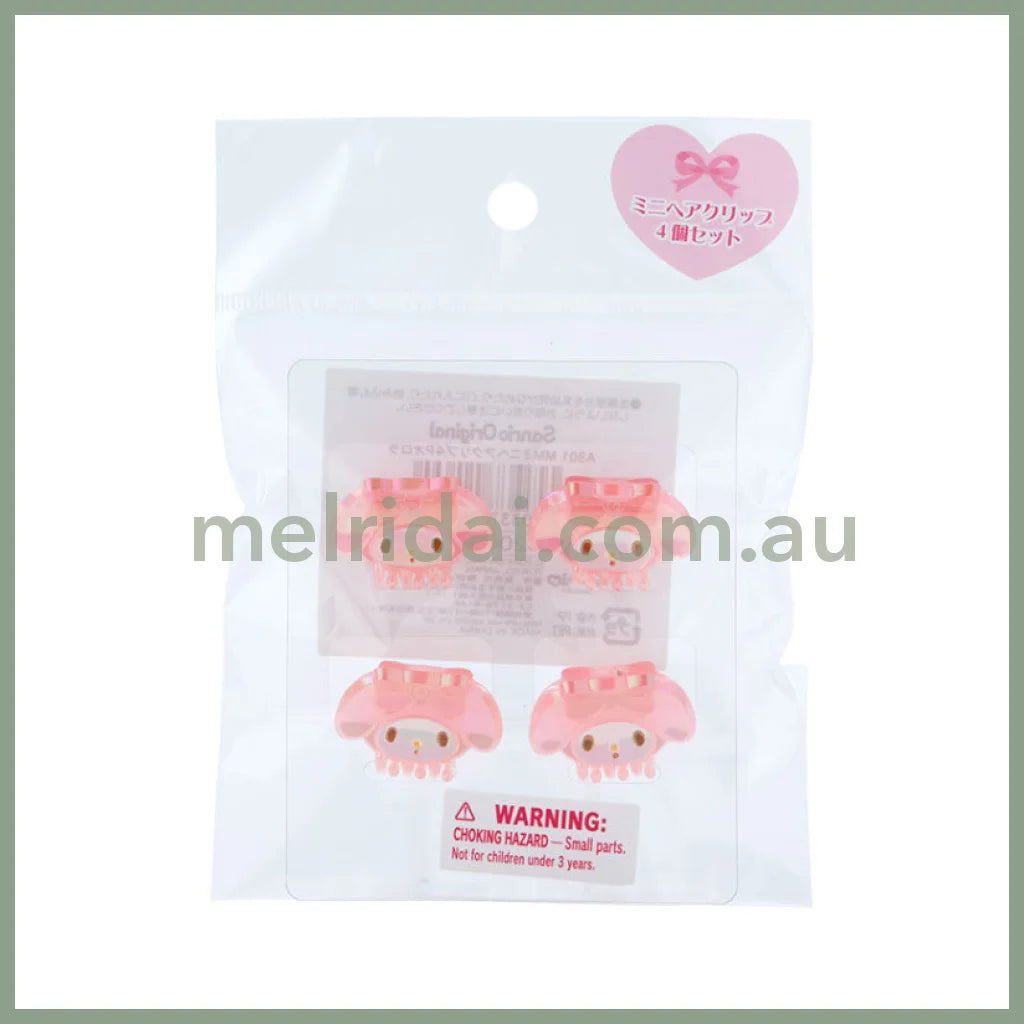 Sanrio | Mini Hair Clip (Set Of 4 Pieces) 日本三丽鸥 大脸极光炫彩发抓/4个入 美乐蒂My Melody