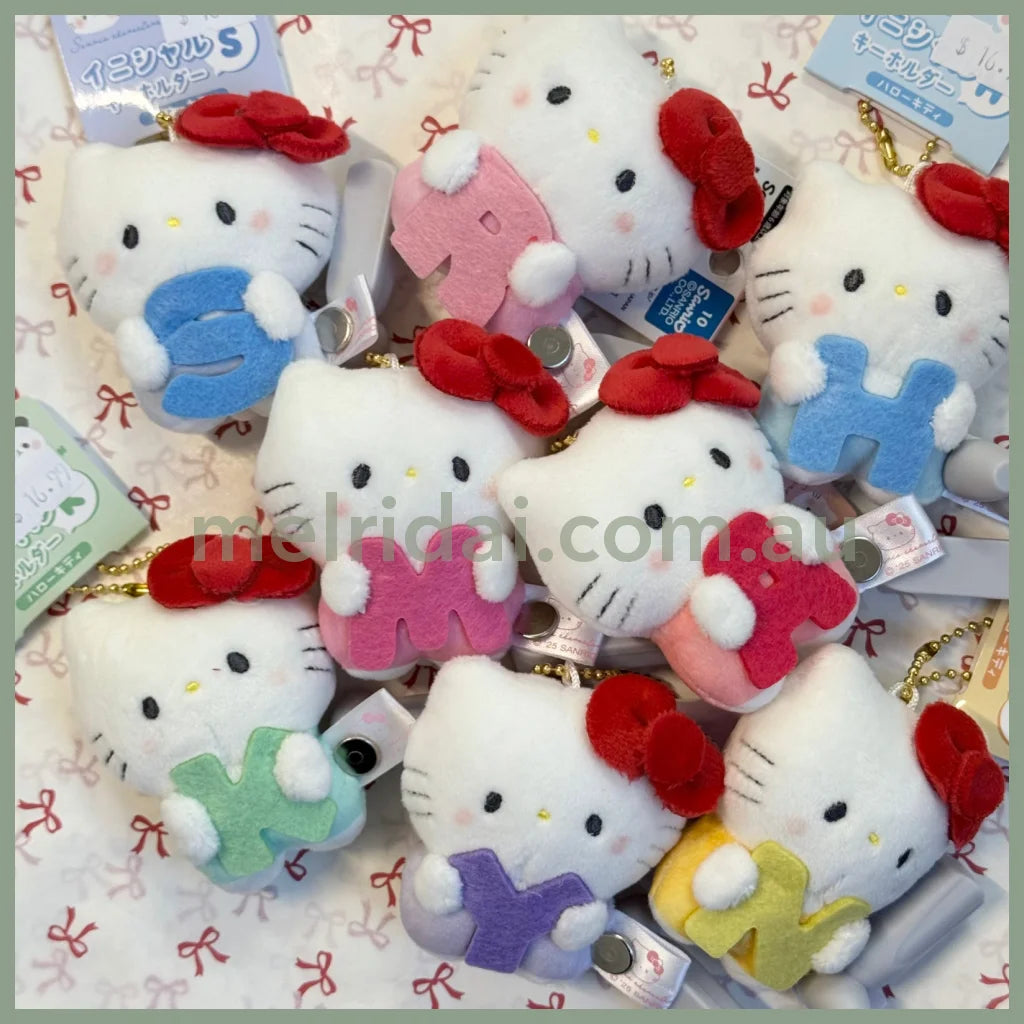 Sanrio × Mochimochi Panda | Hello Kitty Mascot Holder Plush Keychain H80×W60×D35mm (English Alphabet H)
