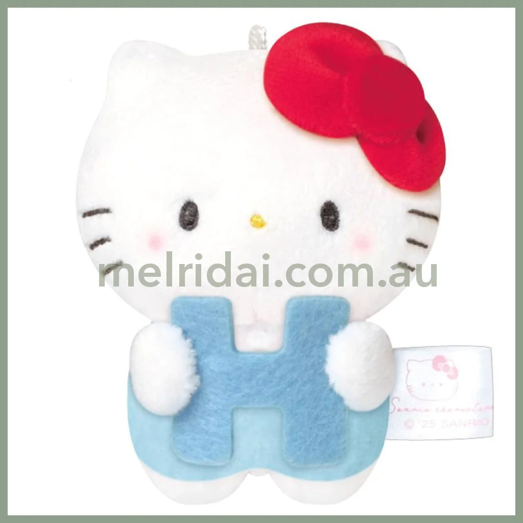 Sanrio × Mochimochi Panda | Hello Kitty Mascot Holder Plush Keychain H80×W60×D35mm (English Alphabet H)