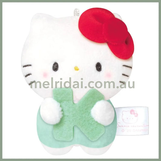 Sanrio × Mochimochi Panda | Hello Kitty Mascot Holder Plush Keychain H80×W60×D35mm (English Alphabet K)