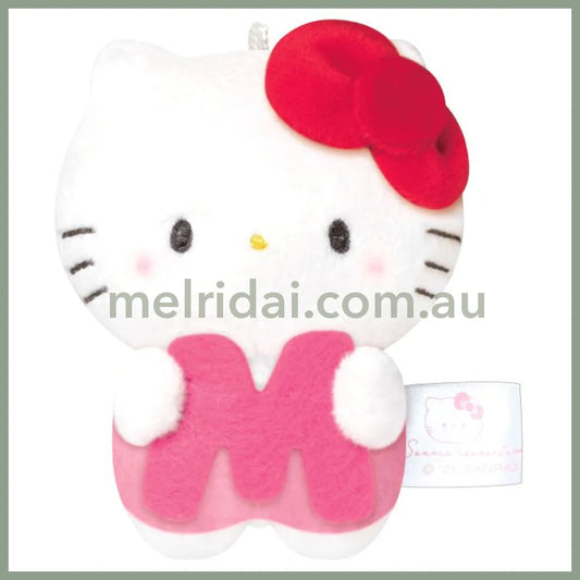 Sanrio × Mochimochi Panda | Hello Kitty Mascot Holder Plush Keychain H80×W60×D35mm (English Alphabet M)