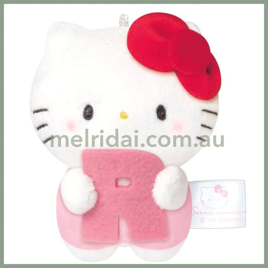 Sanrio × Mochimochi Panda | Hello Kitty Mascot Holder Plush Keychain H80×W60×D35mm (English Alphabet R)