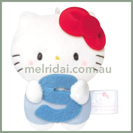 Sanrio × Mochimochi Panda | Hello Kitty Mascot Holder Plush Keychain H80×W60×D35mm (English Alphabet S)