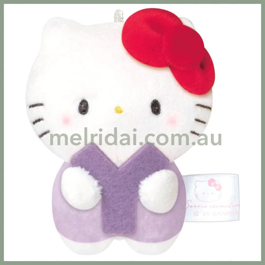 Sanrio × Mochimochi Panda | Hello Kitty Mascot Holder Plush Keychain H80×W60×D35mm (English Alphabet Y)