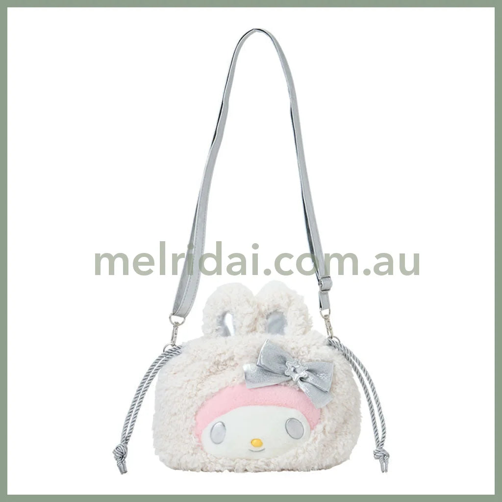 Sanrio | My Melody 2Way Drawstring Shoulder Bag 28×8×25Cm (Fluffy Snow Rabbit)