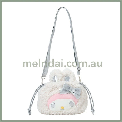 Sanrio | My Melody 2Way Drawstring Shoulder Bag 28×8×25Cm (Fluffy Snow Rabbit)