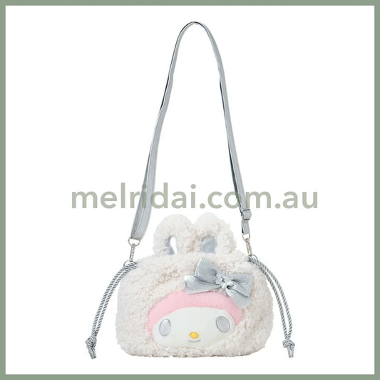Sanrio | My Melody 2Way Drawstring Shoulder Bag 28×8×25Cm (Fluffy Snow Rabbit)