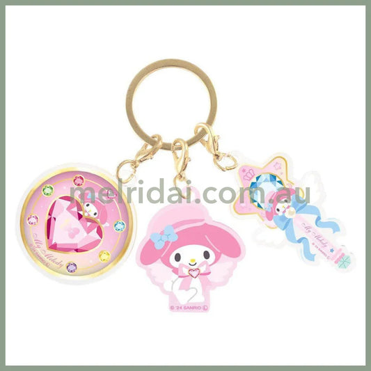 SANRIO | My Melody Acrylic Three Charm Keychain 4 x 97 x 140mm (Magical Jewelry)