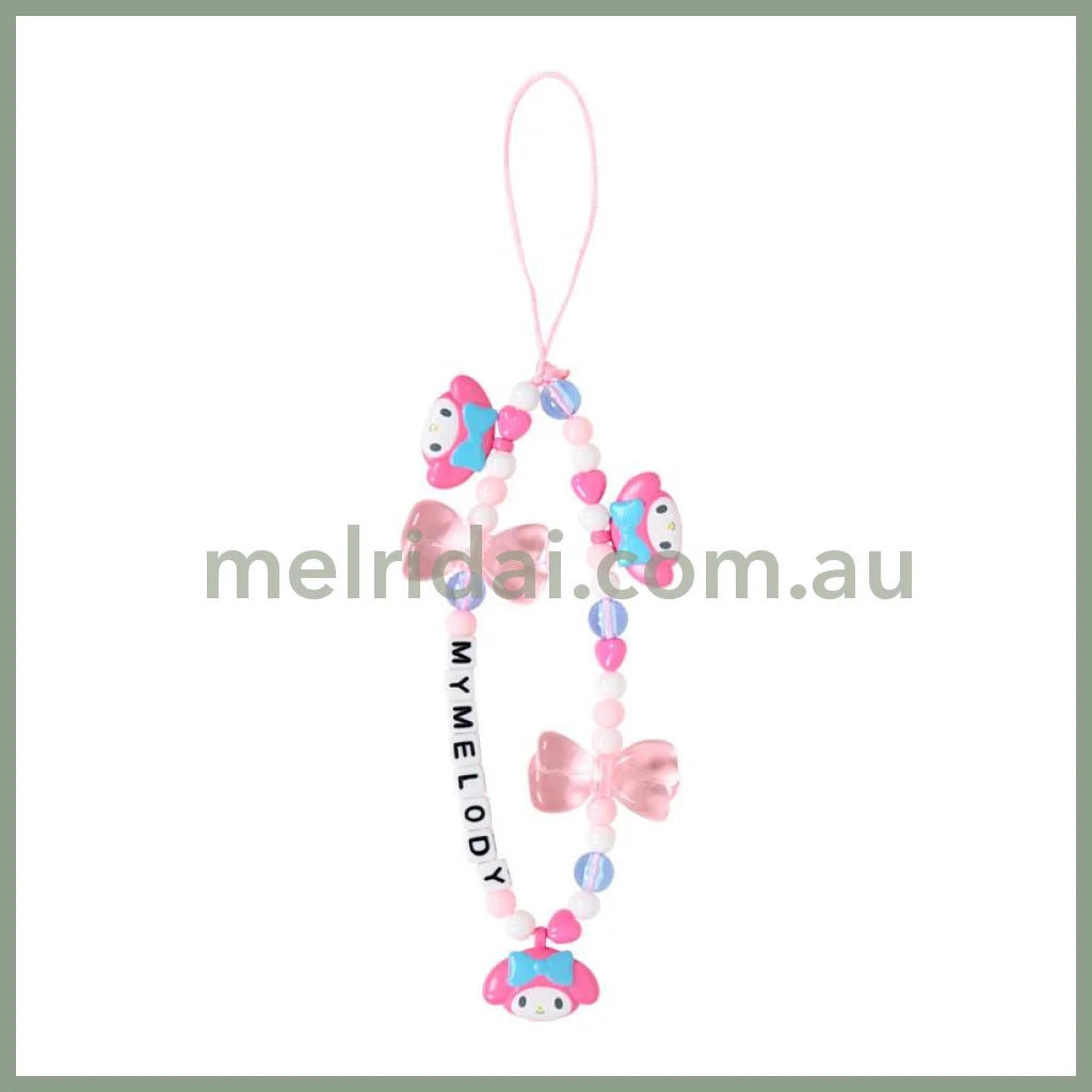 SANRIO | My Melody Bead Strap with Mascot Phone Strap 50×8×160mm (Ribbon)